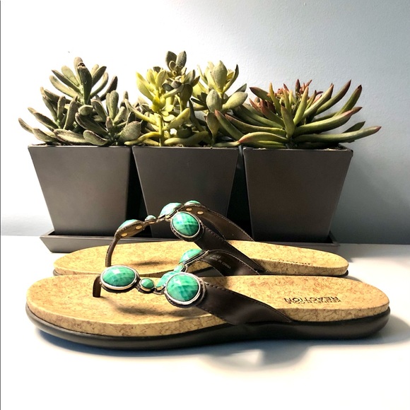 NIB, Kenneth Cole Reaction Turquoise Sandal - Picture 3 of 6